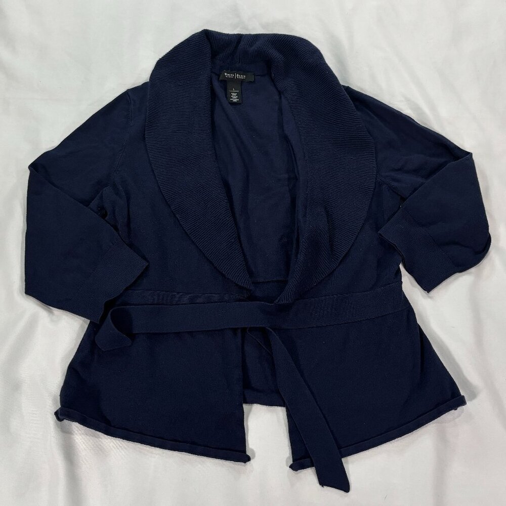White House Black Market Navy Cardigan Large          Lot G